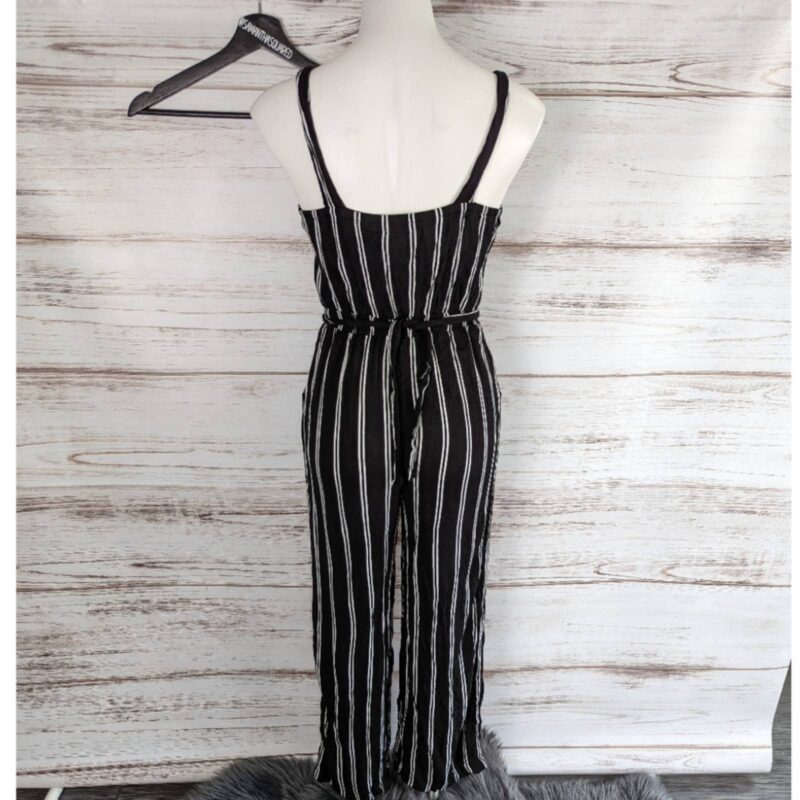 DH Derek Heart Black with White Stripe Tank Top Jumpsuit Sz Medium+ - Image 2